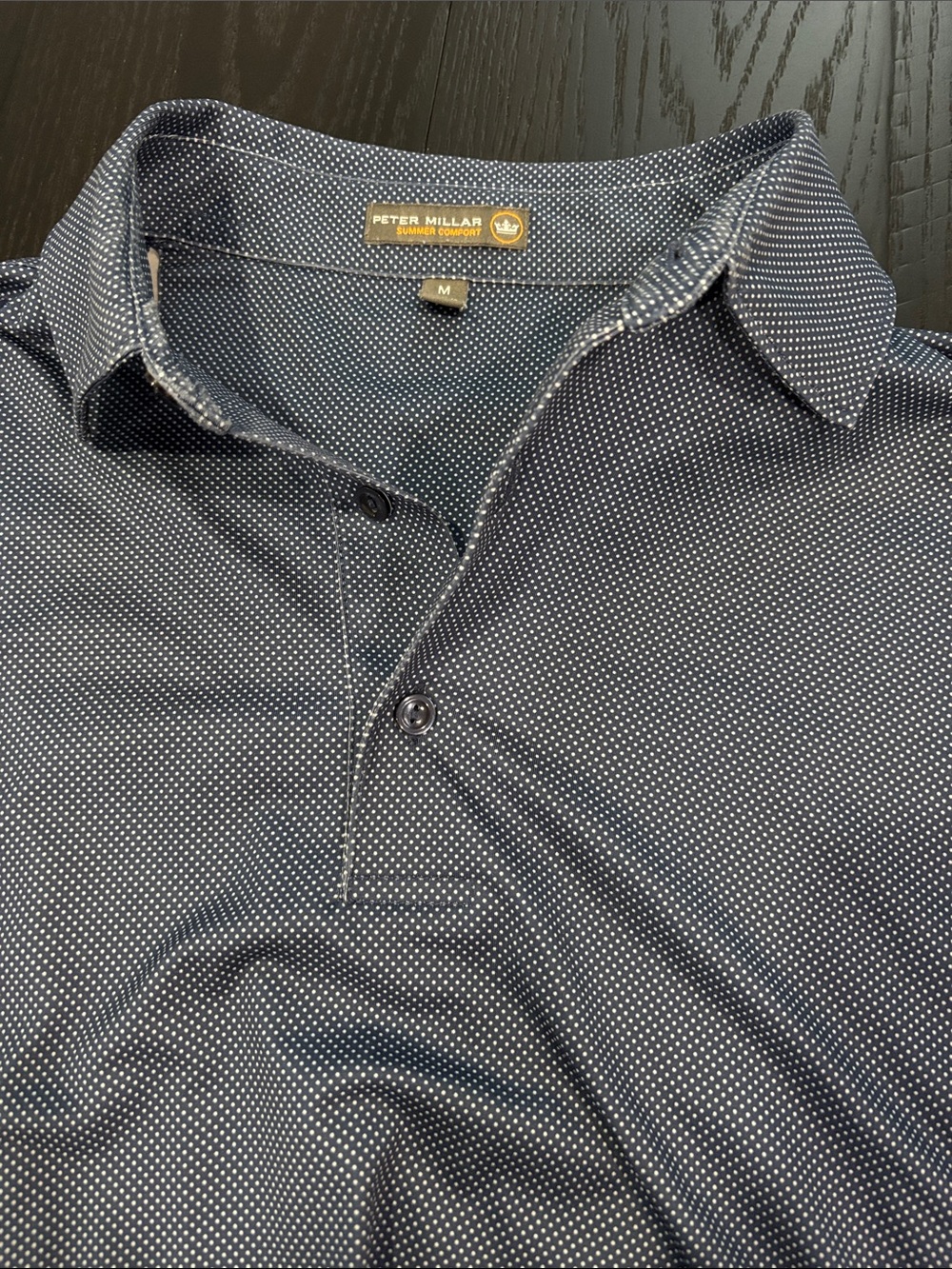 Peter Millar Summer Comfort Men’s Navy Microdot Polo Shirt